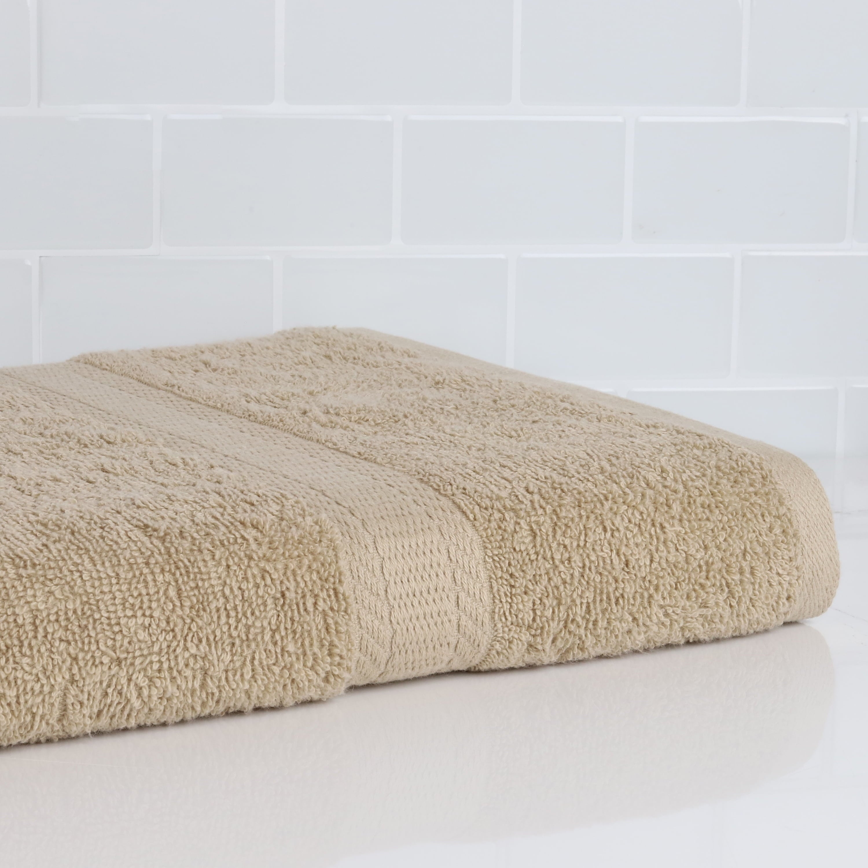 Mainstays Basic Bath Sheet,Soft 100% Cotton and Highly Absorbent Bath Sheet, Tan