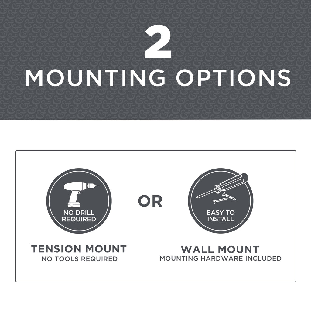 Better Homes & Gardens Dual Mount No Rust 50” to 72” Adjustable Curved Shower Curtain Rod, Nickel