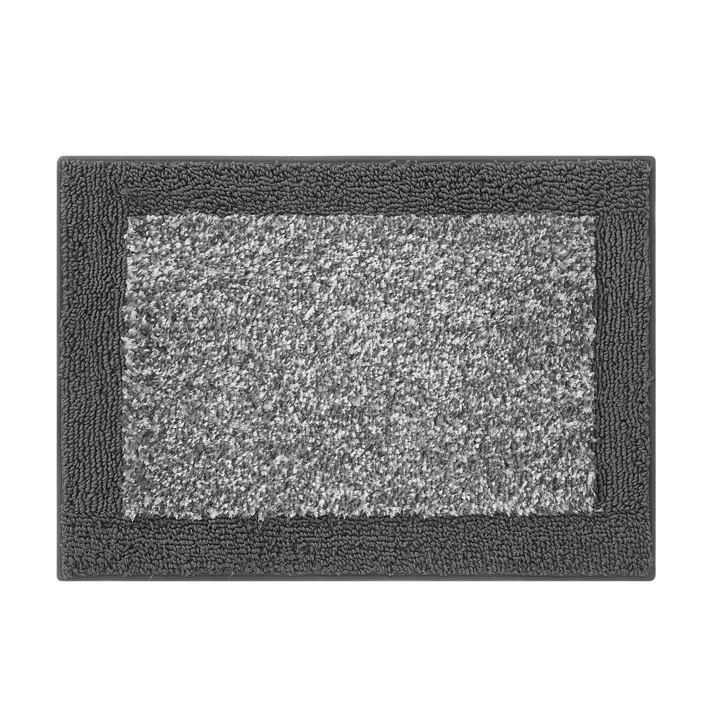 Mainstays 15-Piece Grey Blocks Bathroom Set – Geometric Shower Curtain, Bath Rugs & Hooks, Modern Washable Design