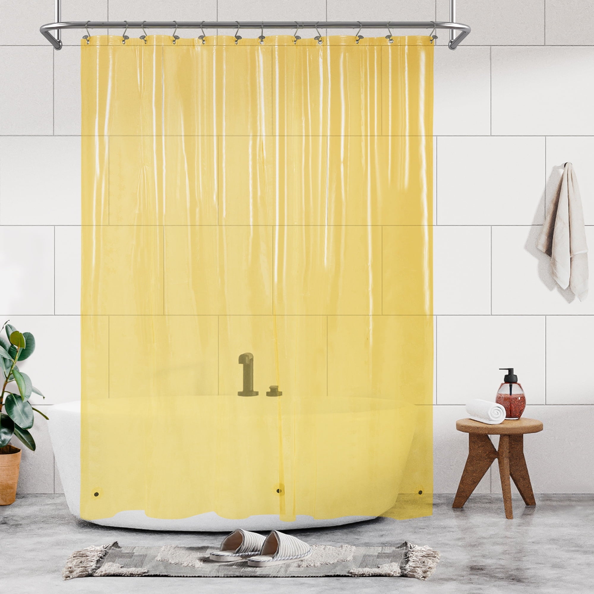 Barossa Design PEVA Clear Plastic Shower Curtain Liner Lightweight with 3 Magnets, Waterproof -72" x 72"