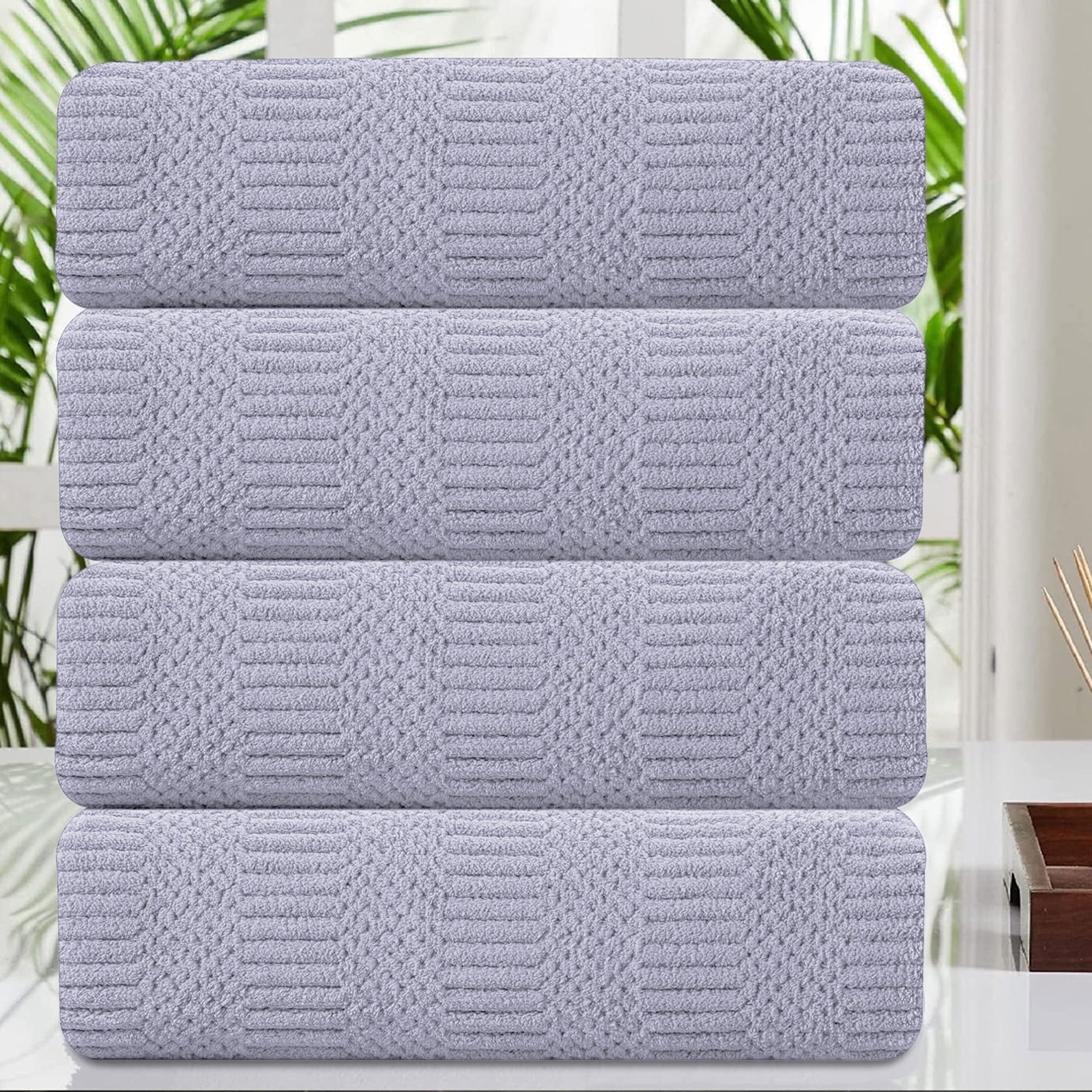 Jessy Home 4 Pack Large Bath Towel Set 600 GSM Ultra Soft Oversized White Towel Set 35"x70" Extra Large Bath Sheets