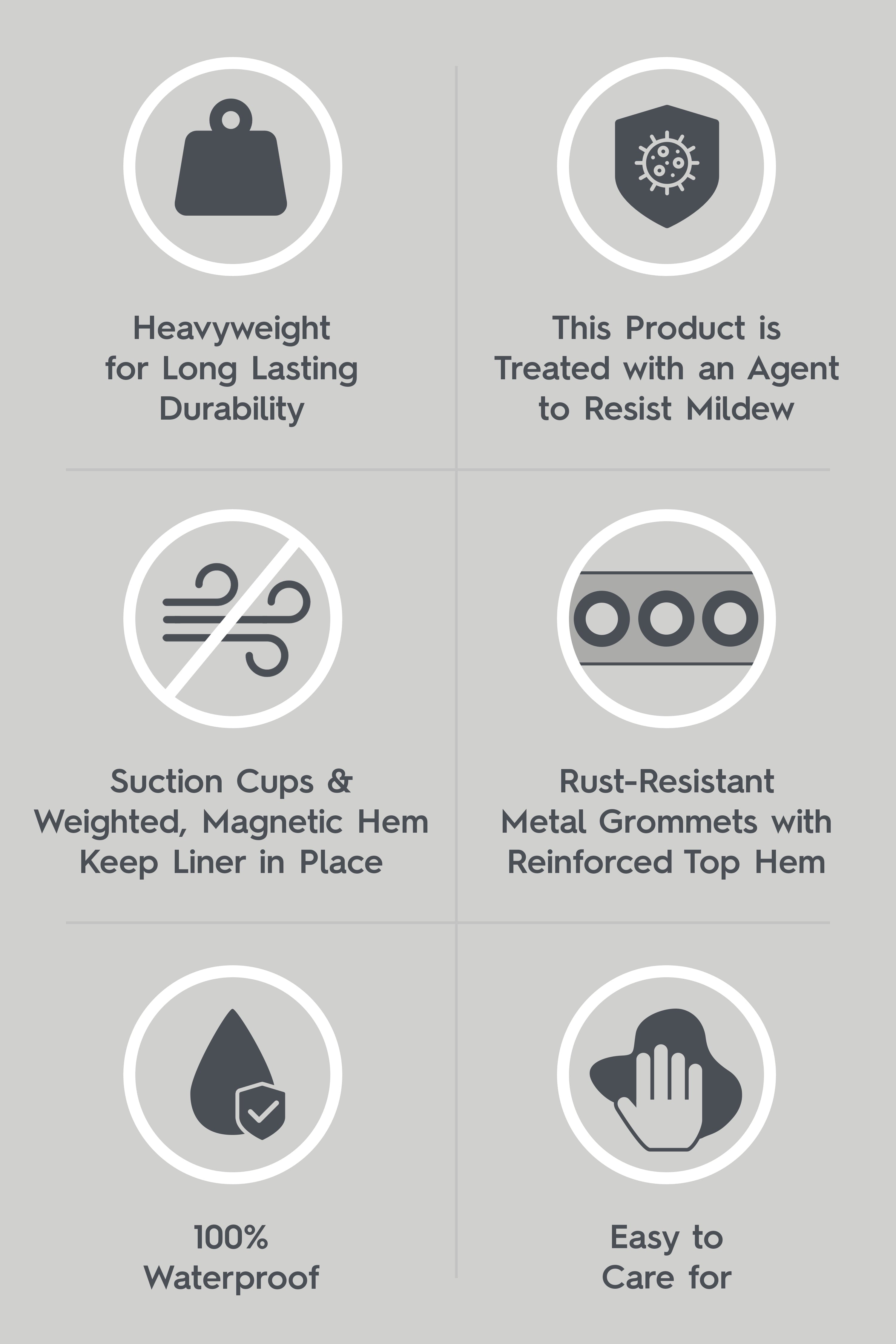 Better Homes & Gardens Heavyweight PEVA Shower Liner, 70" W x 72" H, Soft Silver