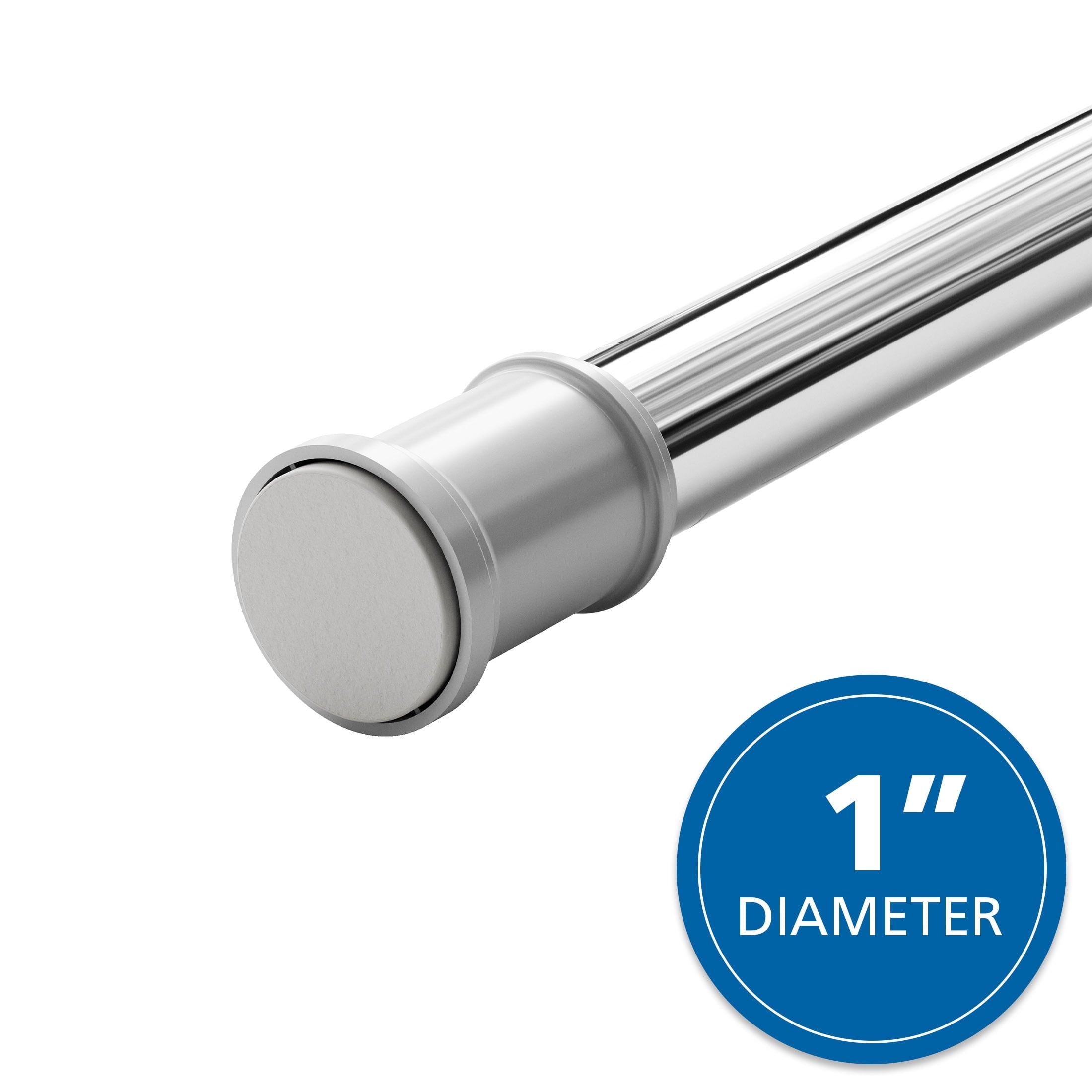 Mainstays Adjustable Tension Shower Curtain Rod, 44" - 72", Easy to Install, No Drilling, Chrome