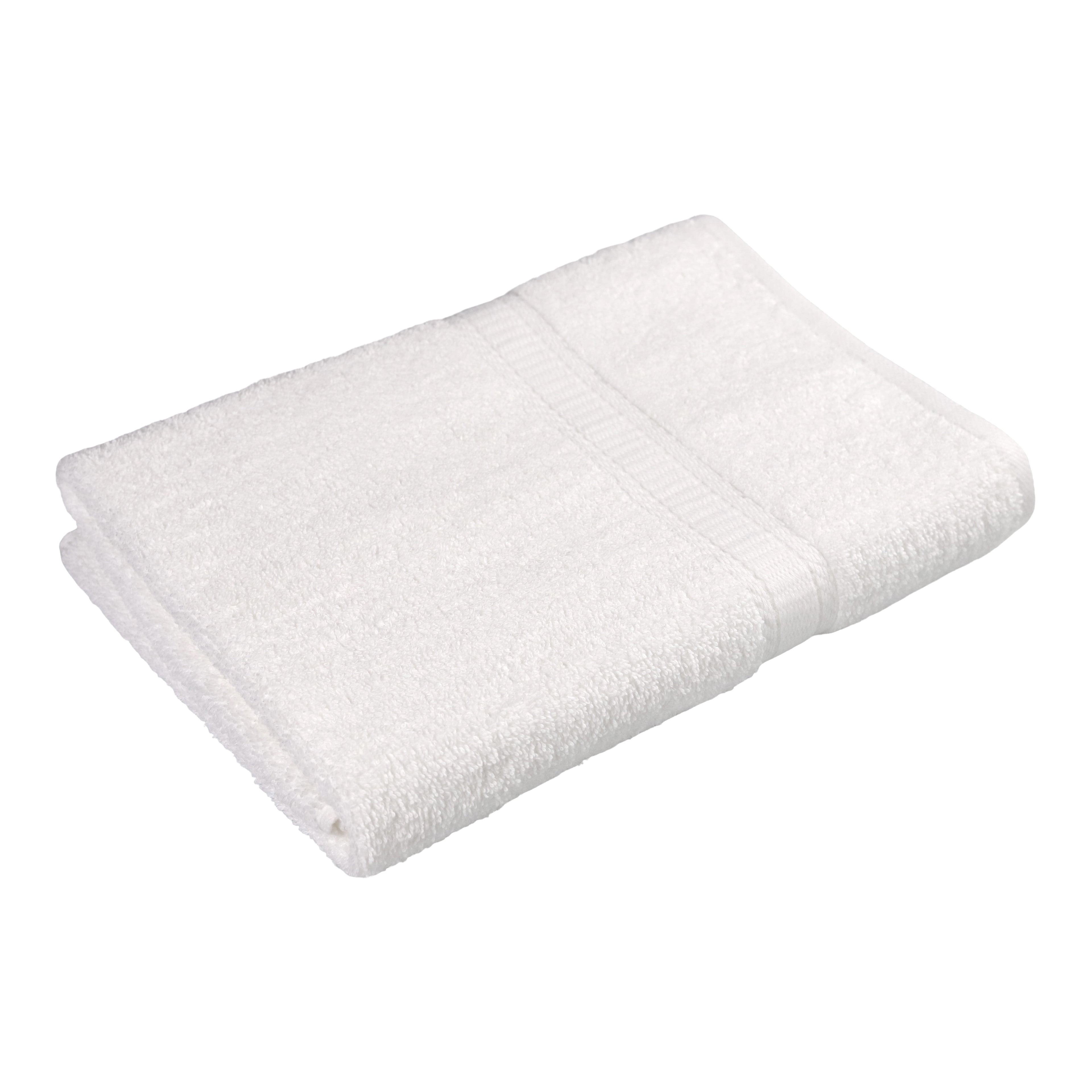 Mainstays Basic Bath Towel, Soft 100%  Cotton and Highly Absorbent Bath Towel, White