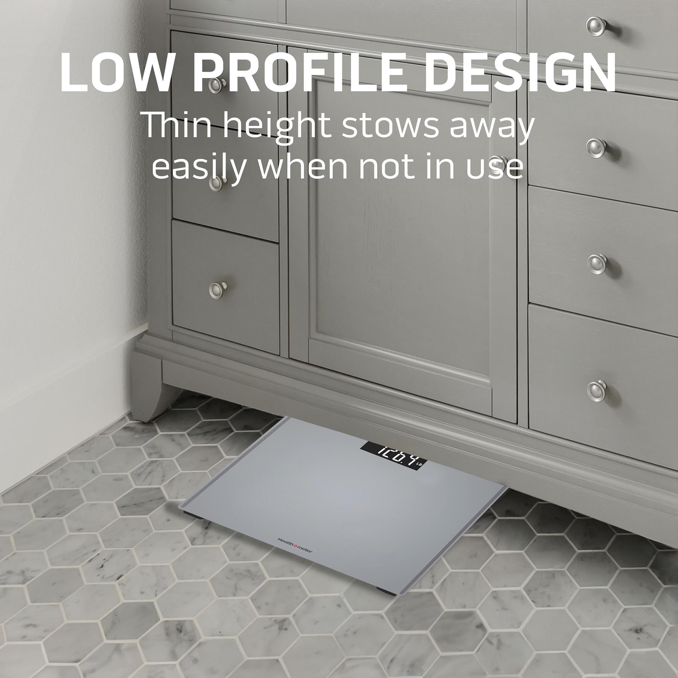 Health o meter Extra Wide Platform Digital Bathroom Scale with Advanced Technology, 500 lb Capacity, Grey