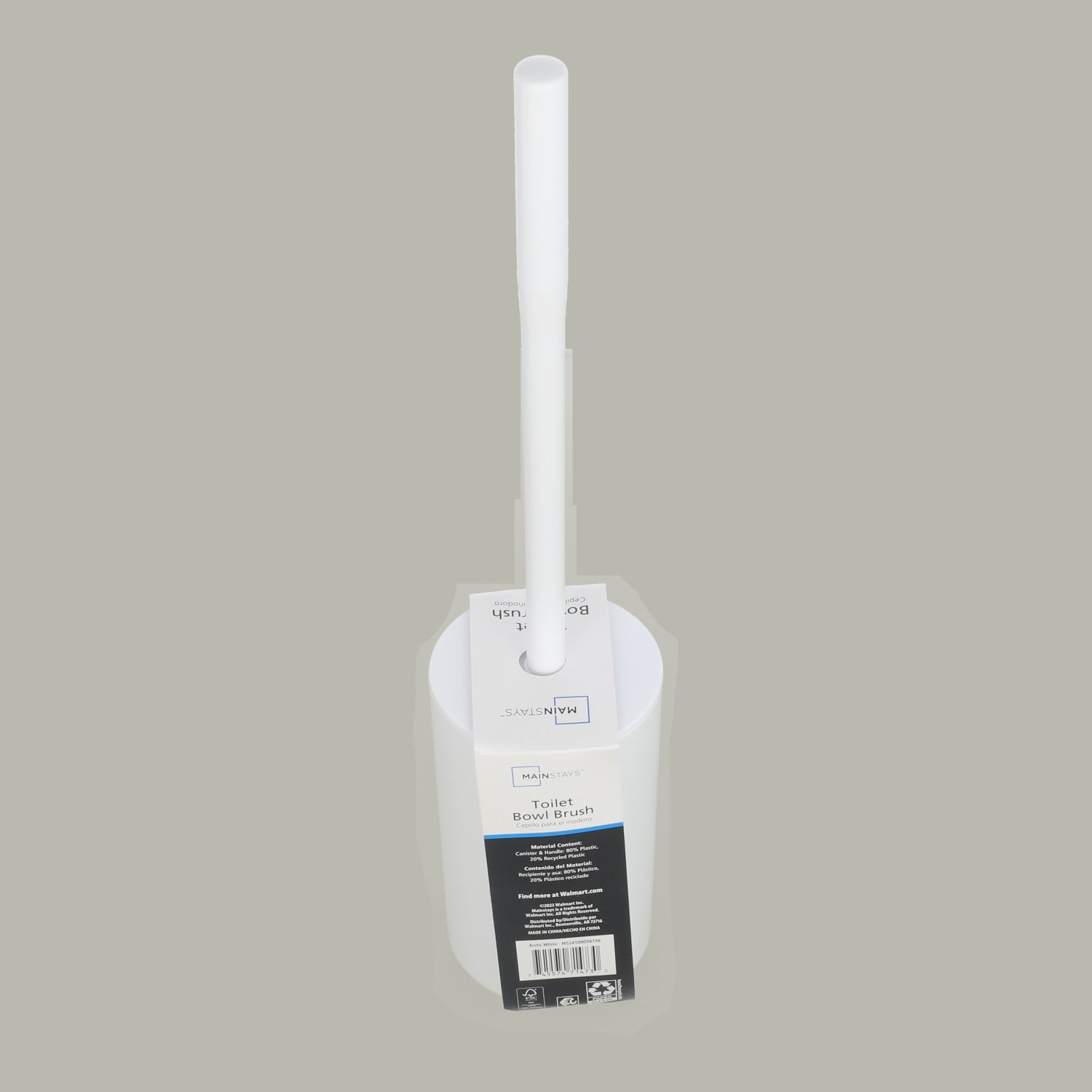Mainstays Basics Plastic Toilet Brush, White