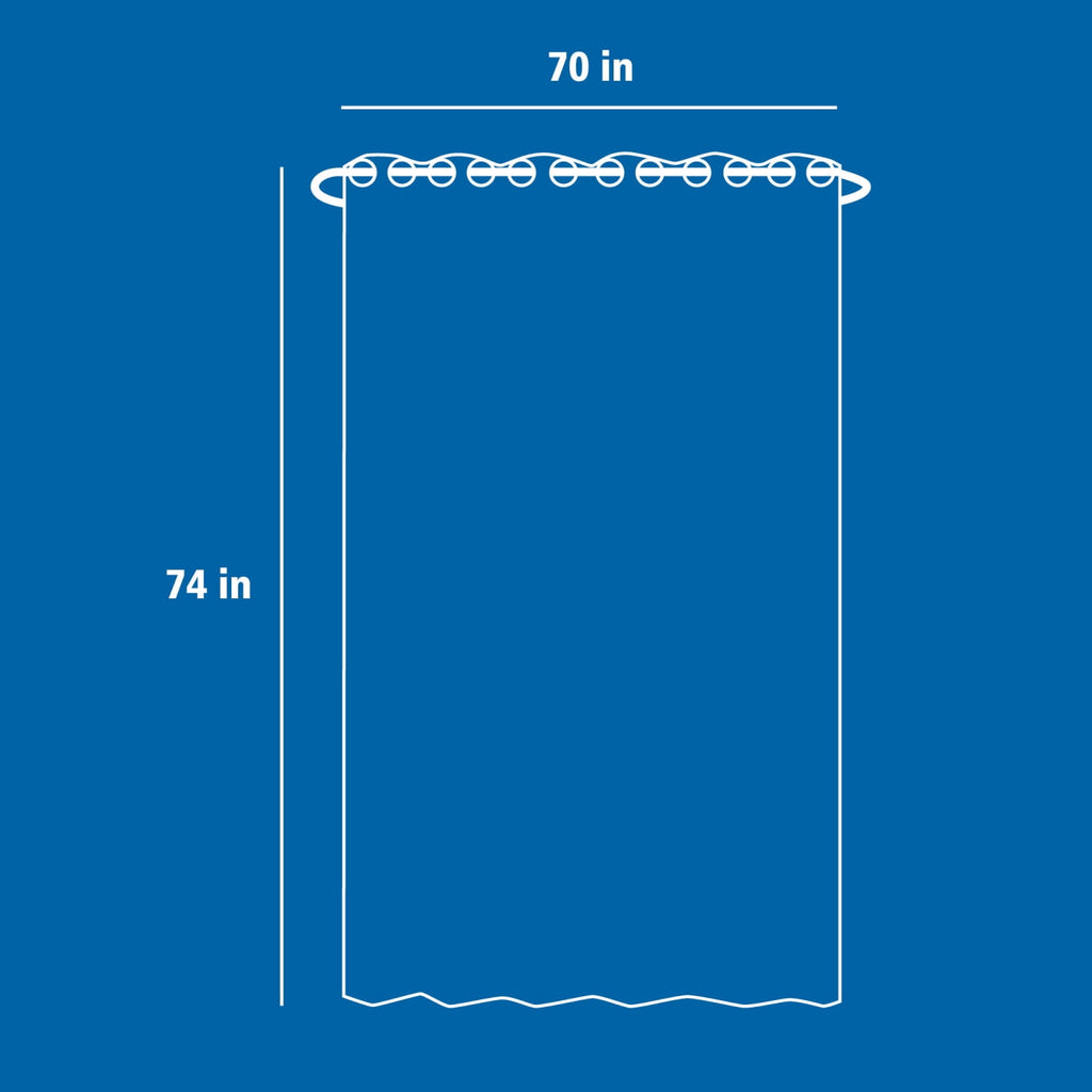 Mainstays Ombre Sweep Easy Hang Hookless Fabric Shower Curtain, 70" x 74", Blue, Green, Taupe